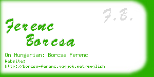 ferenc borcsa business card